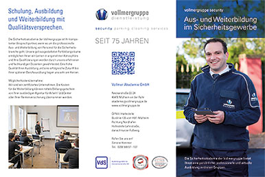 Öffnet PDF Datei im neuen Fenster: Infobroschüre Ausbildung und Weiterbildung im Sicherheitsgewerbe.