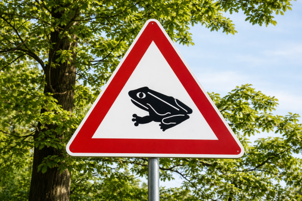 Verkehrschild zur Warnung vor Kröten