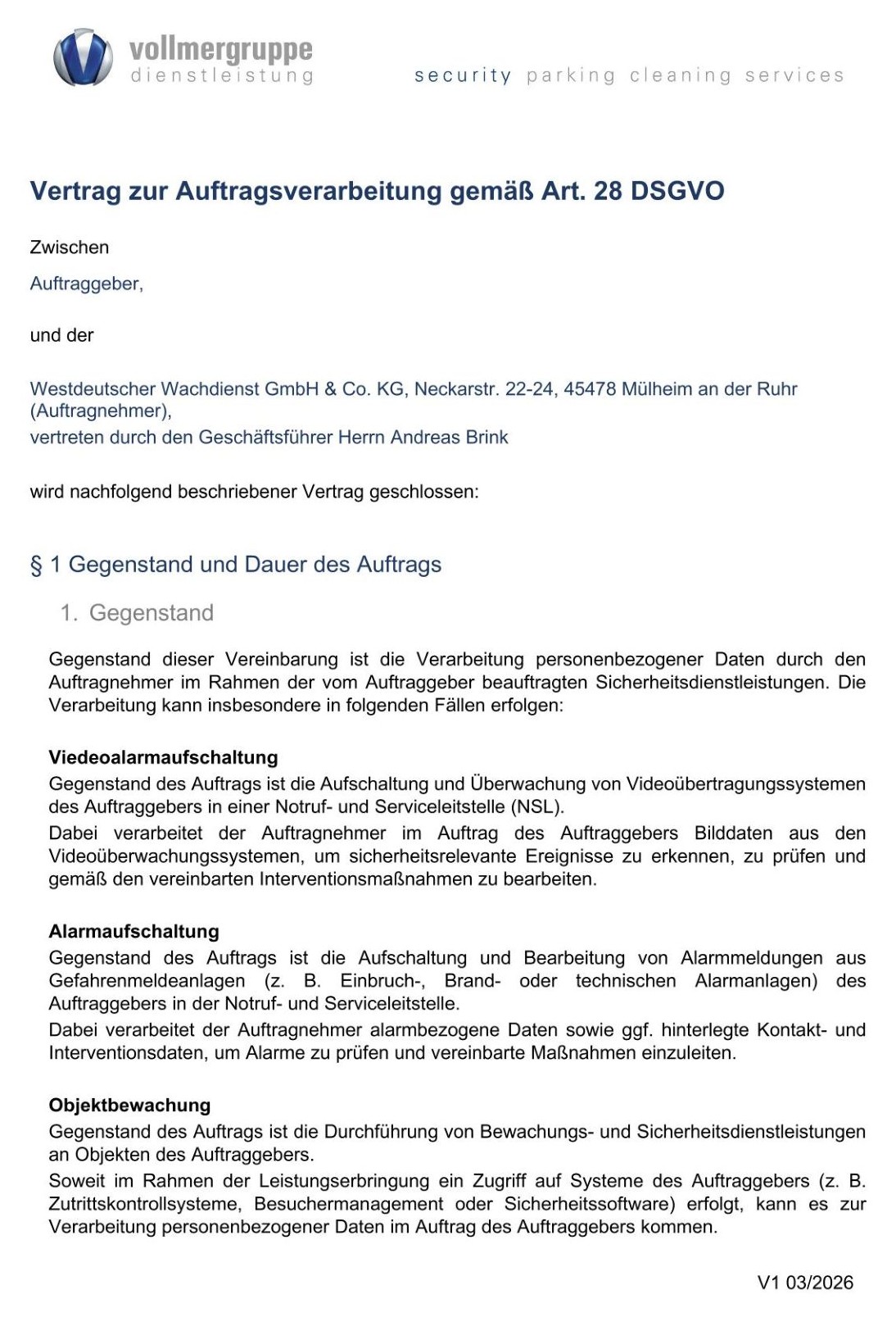 Öffnet PDF Datei im neuen Fenster: Vertrag zur Auftragsverarbeitung gemäß Art. 28 DSGVO